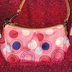 Coach pink & blue shoulder purse est.1941